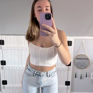white bandeau top